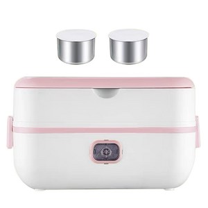 Detao 보온 도시락 휴대용 도시락 가열 도시락통 전기 도시락 런치박스 도시락 가열 1단 2단 그레이 핑크 2가지 색상, 1단, 핑크, 1개