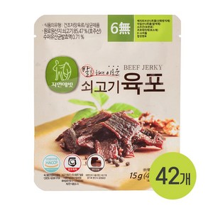 자연애벗 쇠고기육포 발효육포 42봉 세트, 15g, 42개