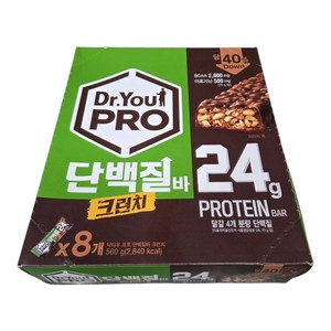 닥터유 프로 피넛버터크런치 단백질바 8p, 560g, 1개