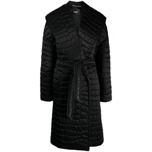 베르사체 크로커다일 패턴 퀼팅 코트