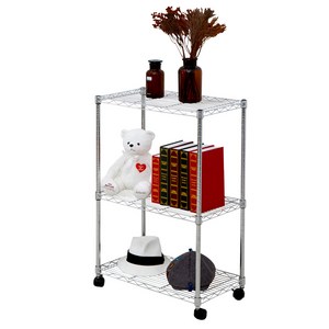 홈 메탈선반 철제선반 틈새수납장 이동식 팬트리 선반 3단 4단 5단, 340x600, 높이 900 3단 선반형