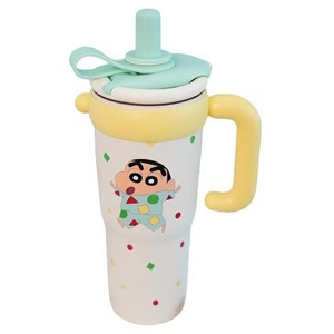 StarR 캐릭터 대용량 보온 텀블러, 파자마짱구라이트그린, 1200ml, 1개