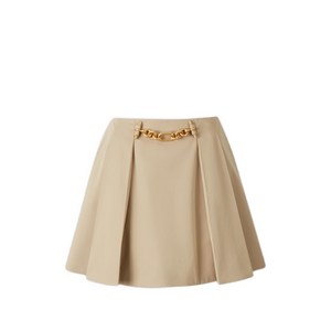 발망 체인 플리츠 미니 스커트, 베이지계열, France 40(KR 66)