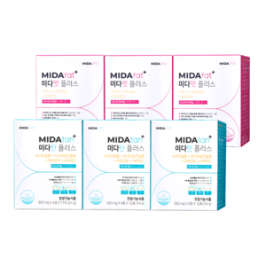 [미다다이어트] 미다탄플러스 탄수화물 식후혈당상승억제 미다팻플러스 체지방감소 다이어트보조제, 미다탄 플러스+미다팻 플러스 3세트