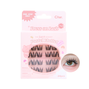 Char 핸드메이드 더 플러피 베이커리 파스텔 플러터 인조 속눈썹, 블랙, 1개