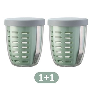 SMABAT 런치팟 포크 2P세트 샐러드 도시락통 과일 보관 용기 600ml 디저트 밀폐용기 304스텐 포크 탈수망 포함