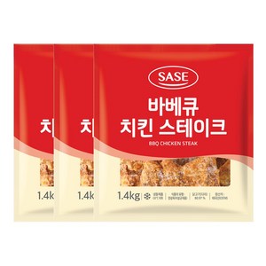 사세 바베큐 치킨 스테이크 1.4kg 냉동 닭다리살, 3개