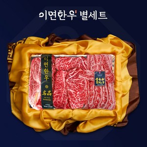 이연한우 1++ 투뿔 구이용 한우선물세트 별세트(등심+채끝+갈비살), 1개, 2kg