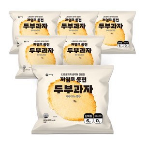 케어웰 저염 동전 두부과자 오븐에 구운 두부칩 어른 사무실 옛날 수제 영양간식, 60g, 6개