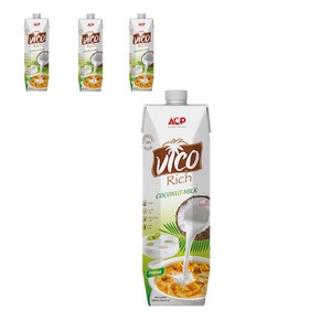 비코 리치 코코넛 밀크 100% 무첨가, 1L, 4개