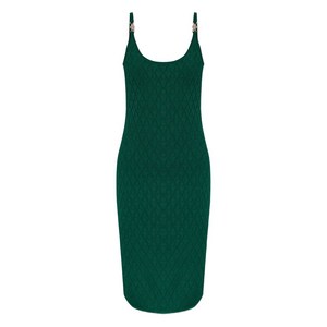 베르사체 장식 스트랩 미디 드레스, 그린계열, Italy 38(KR 44)