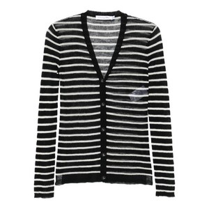 디올 스트라이프 버튼 가디건