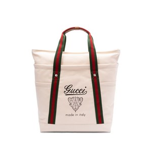구찌 라지 프린트 캔버스 토트 백