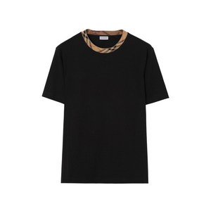버버리 check trim cotton t-shirt, 블랙계열, Mid standard XXL(KR 120)