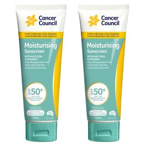 캔서카운슬 알로에 & 비타민 모이스처라이징 선크림, 110ml, 2개