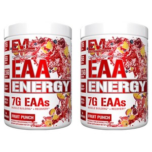 EVLUTIONNUTRITION EAA 에너지 필수아미노산 프루트 펀치 맛, 357g, 2개