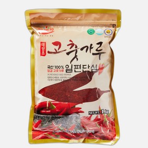 [25년산 햇고추] 국산 최상급 일편단심 해풍에 말린 태양초 고춧가루 일반 보통맛 / 최근제조 / 김치양념용, 1kg, 1개