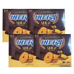 해태제과 버터링 딥초코, 155g, 4개