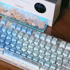 한국어 키캡 블루 청록색 PBT 벚꽃 프로필 인천 월미도 테마 키캡 등대 갈매기 관람차 바다 기차 한글 키캡