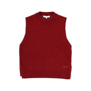 메종키츠네 크루 넥 니트 베스트, 레드계열, S(KR 55)