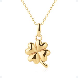 쥬넬 [선물포장] 14K 행운의 클로버 통통플라워 팬던트 체인 금 목걸이 가정의달 어버이날 생일 선물