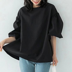데일로엔 여성 퍼프 리본 셔츠 블라우스