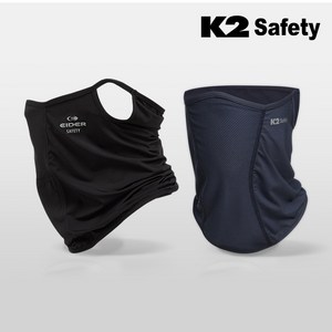 K2 귀걸이형 페이스 커버 넥마스크 + 아이더 페이스 쿨링 액티브 넥스카프 2세트, 블랙+다크네이비