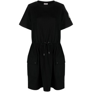 몽클레르 드로스트링 웨이스트 티셔츠 드레스