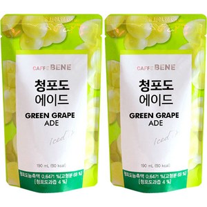 카페베네 청포도에이드 파우치음료, 190ml, 50개