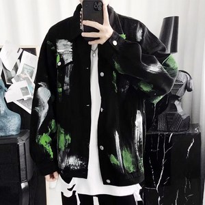 시그니쳐 그런지 페인팅 데님 자켓