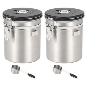 SHUNFA 304 스테인레스 스틸 커피 밀폐 용기 1.5L