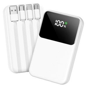YINTO 20000mAh 보조배터리 고속충전 대용량 일체형 PD 22.5W QC3.0 잔량표시 멀티단자