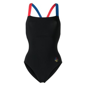 토리 버치 로고 디테일 컬러 블록 원피스 수영복