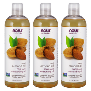 나우푸드 스위트 아몬드 모이스처라이징 오일, 473ml, 3개