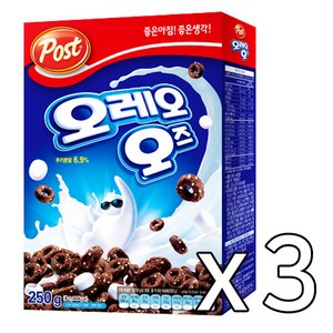 오레오오즈 시리얼, 250g, 3개