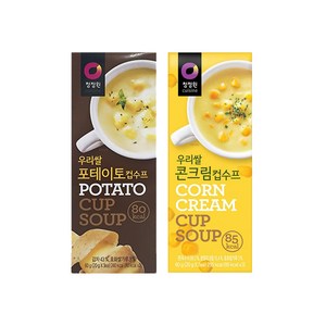 청정원 우리쌀포테이토컵수프60g*5개 + 우리쌀콘크림컵수프60g*5개 (총10개)