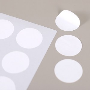 30mm 컬러 원형 스티커 60매세트(화이트) 분류스티커