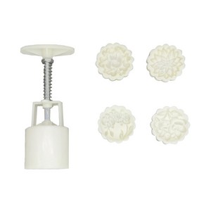 Unionvicky 원형 DIY 엠보싱 핸드 프레스 스탬프 + 월병틀 4개입 세트 50g