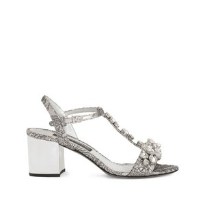 돌체앤가바나 자수 브로케이드 샌들 60mm, Europe 37.5(KR 245), 실버계열