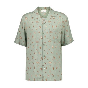 셀린느 페이즐리 프린트 셔츠, 그린계열, Collar (cm) 40