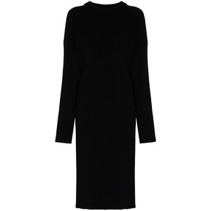 보테가 베네타 컷아웃 미디 스웨터 드레스, 블랙계열, Standard XS