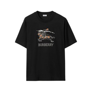 버버리 이퀘스트리안 나이트 코튼 티셔츠, 블랙계열, Mid standard XL(KR 115)