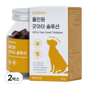 모모하우스 강아지 눈 영양제 눈물 자국 충혈 백내장 녹내장 염증 결막염 루테인+오메가3+밀크씨슬 올인원 반려견 영양제, 2개