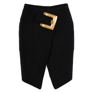 발망 그랑 드 푸드르 벨트 디테일 미니 스커트, 블랙계열, France 40(KR 66)