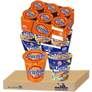 블루존 진라면 순한맛 소컵라면 65g (6입) +삼양라면 소컵라면 65g (6입)