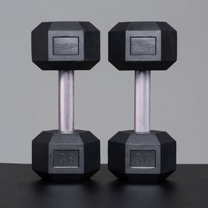 아이언스타 육각 고무 덤벨 아령 2.5LB ~ 80LB, 2개, 10lb