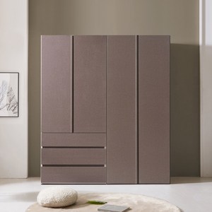 솜씨방가구 로즈모던 1600옷장세트 서랍옷장1+긴문장1, 카키그레이, 01_1 로즈모던 서랍옷장+옷장