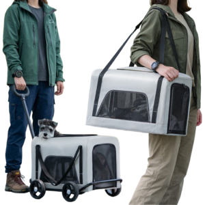 프라홈 개모차 웨건 반려동물 분리형 경량 트롤리 강아지 고양이 카트, 3.2kg, 블랙, 1개