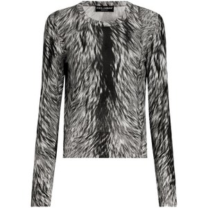 돌체앤가바나 퍼 프린트 블라우스, 블랙계열+화이트계열, Italy 54(KR 110)