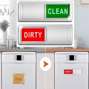 이지굿리빙 식기세척기 사인 자석 CLEAN DIRTY 클린 더티 표지판, 실버, 1개